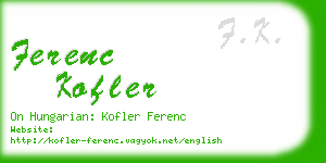 ferenc kofler business card